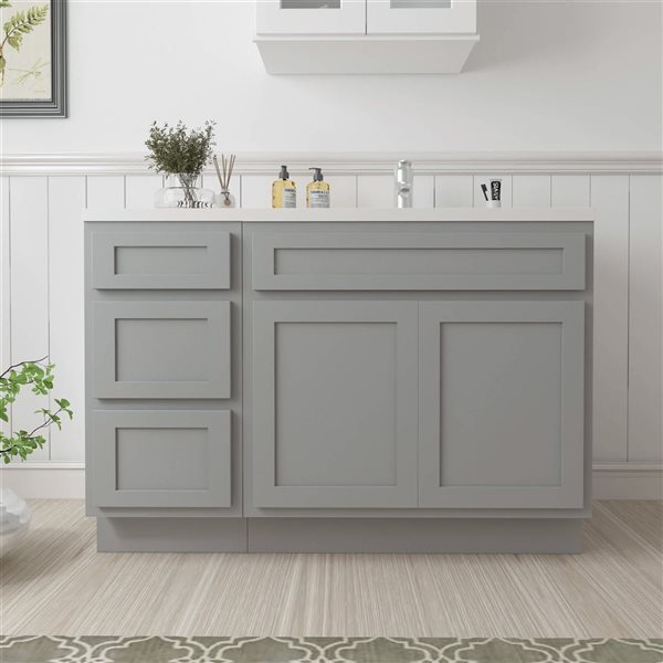 Vanity Art 45-in W x 21-in D x 32.5-in H 3-Drawer Bathroom Vanity w/o Top - Grey