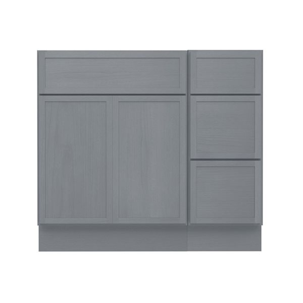 Vanity Art 36-in W x 21-in D x 32.5-in H 3-Drawer Bathroom Vanity w/o Top - Smoky Grey
