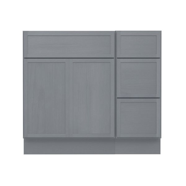 Vanity Art 36-in W x 21-in D x 32.5-in H 3-Drawer Bathroom Vanity w/o Top - Smoky Grey