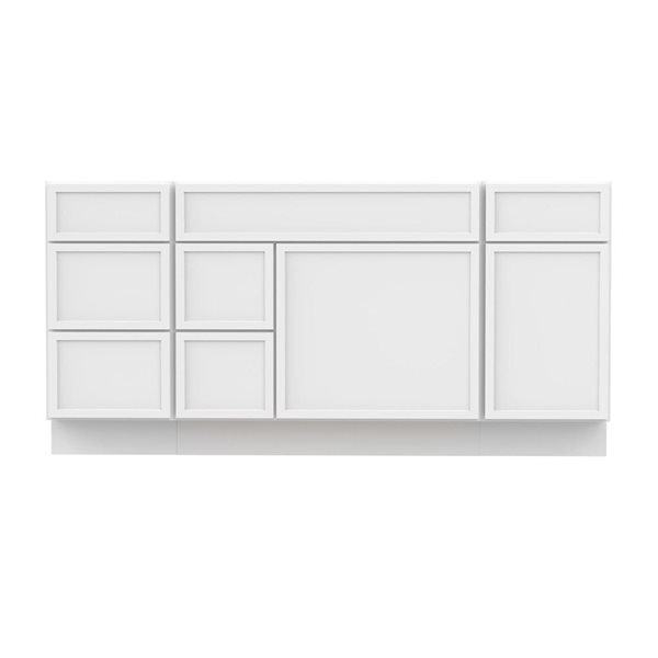 Vanity Art 66-in W x 21-in D x 32.5-in H 6-Drawer Bathroom Vanity w/o Top - White