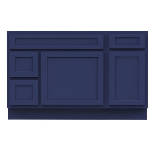 Vanity Art 51 x 21 x 32.5-in Freestanding 2-Left Drawer Bath Vanity Oak Cabinet without Top - Blue