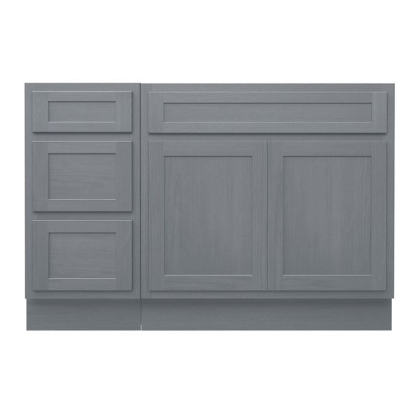 Vanity Art 54-in W x 21-in D x 32.5-in H 3-Drawer Bathroom Vanity w/o Top - Silver