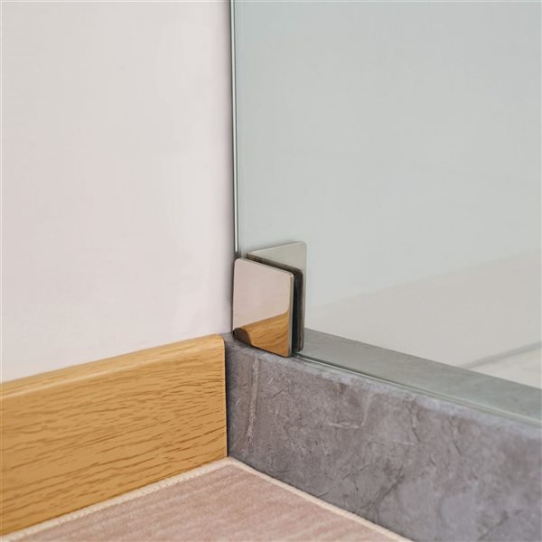 Vanity Art 56–60-in W x 76-in H Frameless Sliding Shower Door w/ 8-mm Shatterproof Clear Glass - Chrome