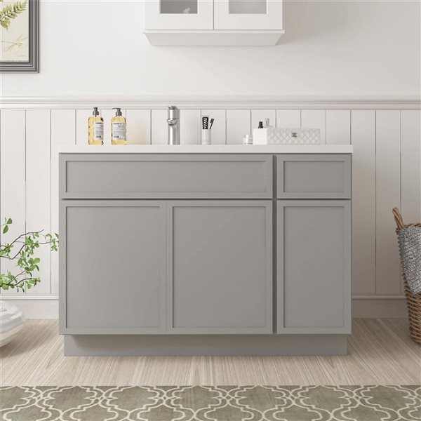 Vanity Art 45-in W x 21-in D x 32.5-in H Single Drawer Bathroom Vanity w/o Top - Grey