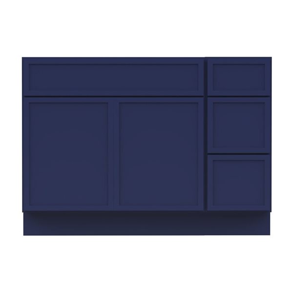 Vanity Art 42-in W x 21-in D x 32.5-in Freestanding Bath Vanity Birch Cabinet without Top - Blue