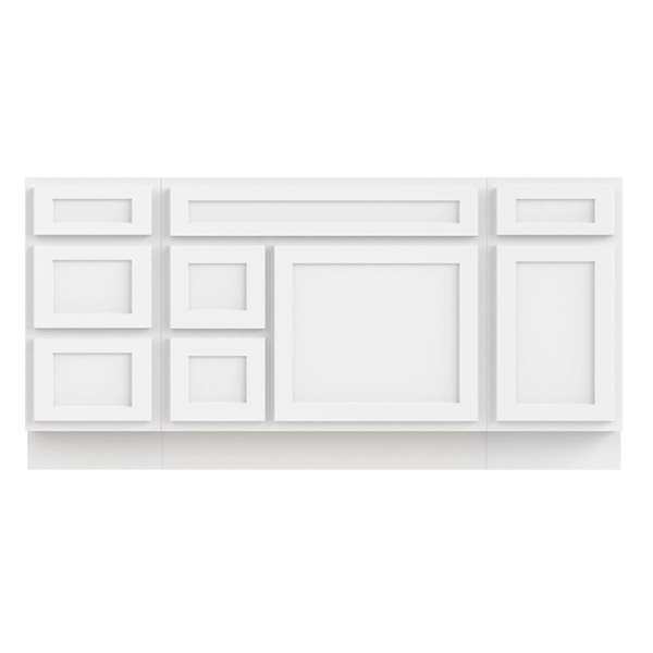 Vanity Art 66-in W x 21-in D x 32.5-in Freestanding 2-Left-Drawer Bath Vanity Oak Cabinet without Top - White