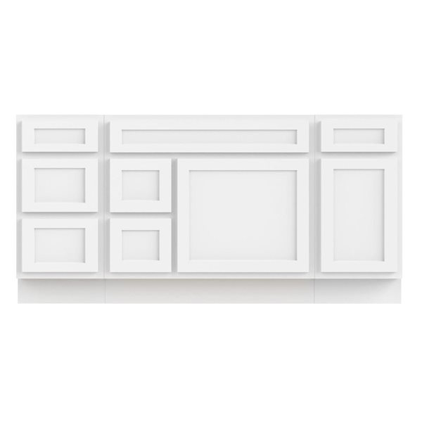 Vanity Art 66-in W x 21-in D x 32.5-in Freestanding 2-Left-Drawer Bath Vanity Oak Cabinet without Top - White