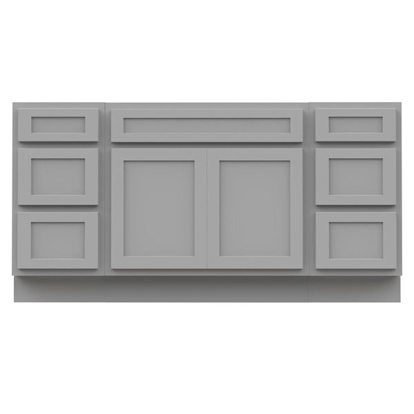 Vanity Art 60-in W x 21-in D x 32.5-in Freestanding Bath Vanity Base Oak Cabinet without Top - Grey