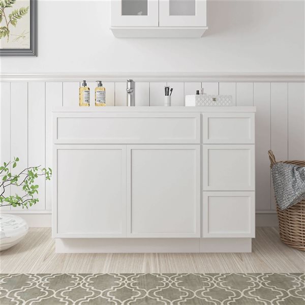 Vanity Art 42-in W x 21-in D x 32.5-in Freestanding Bath Vanity Birch Cabinet without Top - White