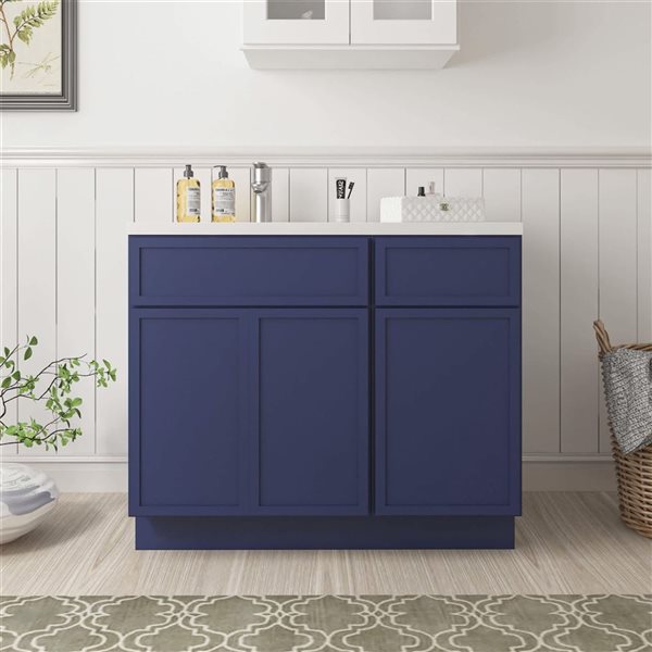 Vanity Art 39-in W x 21-in D x 32.5-in Freestanding 1-Drawer Bath Vanity Birch Cabinet without Top - Blue