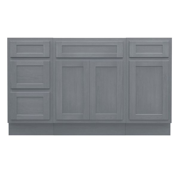 Vanity Art 54-in W x 21-in D x 32.5-in Freestanding Bath Vanity Oak Cabinet without Top - Silver