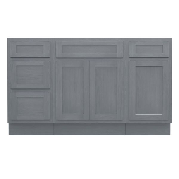 Vanity Art 54-in W x 21-in D x 32.5-in Freestanding Bath Vanity Oak Cabinet without Top - Silver