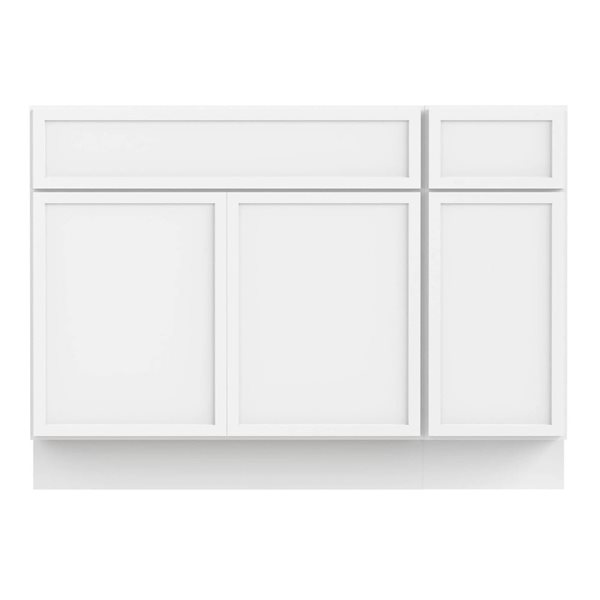 Vanity Art 48-in W x 21-in D x 32.5-in Freestanding Bath Vanity Birch Cabinet without Top - White