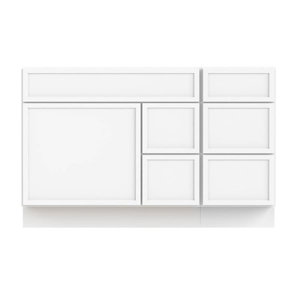 Vanity Art 51-in W x 21-in D x 32.5-in Freestanding 5-Drawer Bath Vanity Birch Cabinet without Top - White