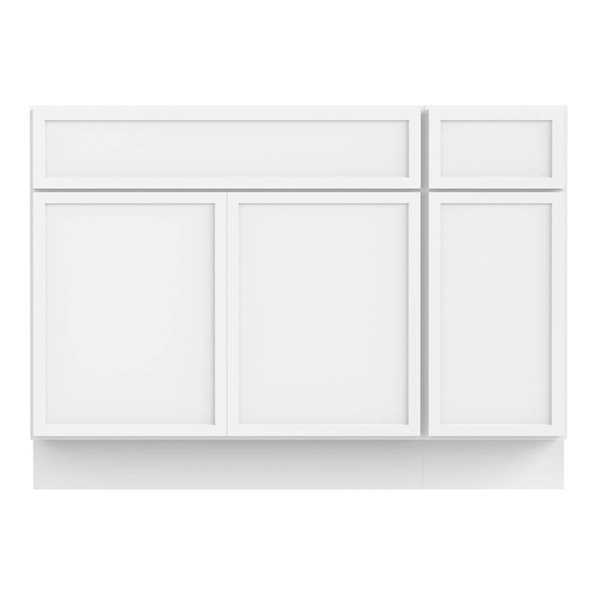Vanity Art 51-in W x 21-in D x 32.5-in Freestanding Bath Vanity Birch Cabinet without Top - White