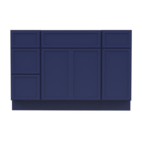 Vanity Art 48-in W x 21-in D x 32.5-in Freestanding Bath Vanity Birch Cabinet without Top - Blue