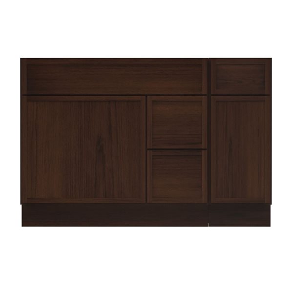 Vanity Art 48-in W x 21-in D x 32.5-in Freestanding 2-Right-Drawer Bath Vanity Birch Cabinet without Top - Brown