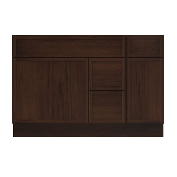 Vanity Art 48-in W x 21-in D x 32.5-in Freestanding 2-Right-Drawer Bath Vanity Birch Cabinet without Top - Brown