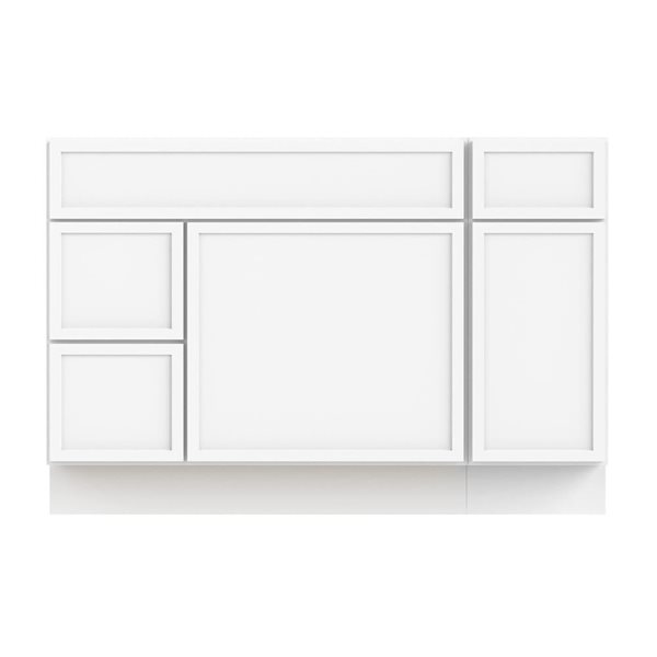 Vanity Art 48-in W x 21-in D x 32.5-in Freestanding 2-Left-Drawer Bath Vanity Birch Cabinet without Top - White