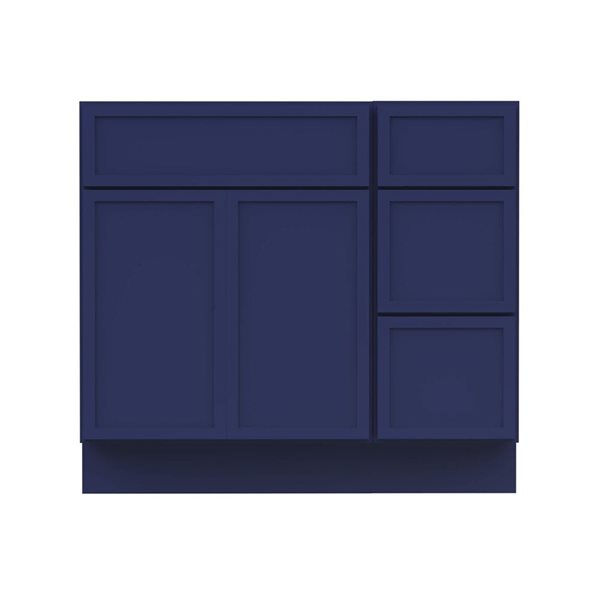 Vanity Art 36-in W x 21-in D x 32.5-in Freestanding Bath Vanity Birch Cabinet without Top - Blue