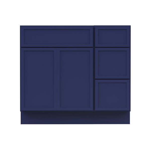 Vanity Art 36-in W x 21-in D x 32.5-in Freestanding Bath Vanity Birch Cabinet without Top - Blue