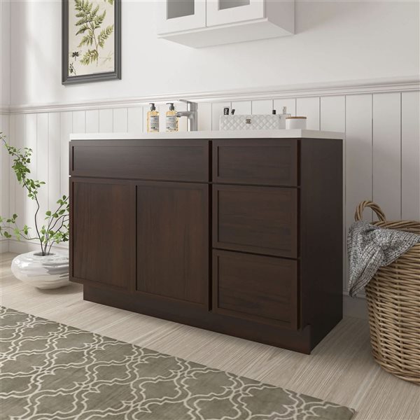Vanity Art 45-in W x 21-in D x 32.5-in Freestanding Bath Vanity Birch Cabinet without Top - Brown