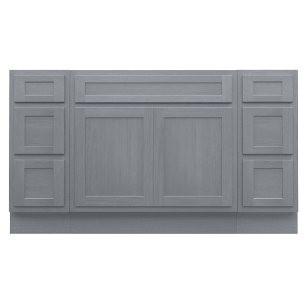 Vanity Art 63-in W x 21-in D x 32.5-in Freestanding Bath Vanity Oak Cabinet without Top - Silver