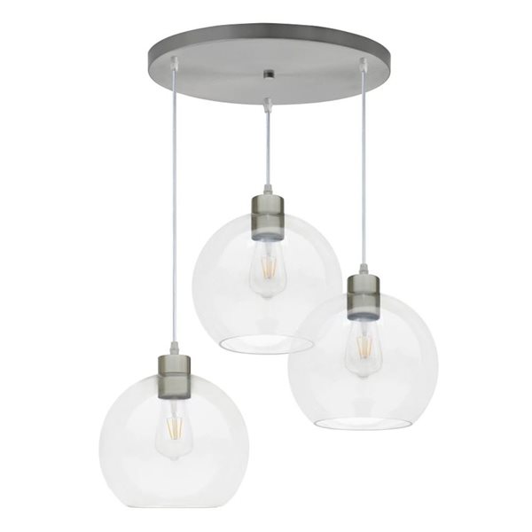 Whitfield Lighting Stainless Steel 3‑Light Round Pendant