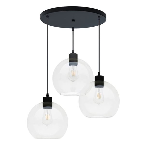 Whitfield Lighting Matte Black 3‑Light Round Pendant