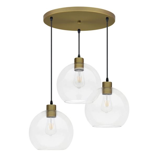 Whitfield Lighting Natural Gold 3‑Light Round Pendant