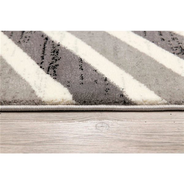 Rug Branch Montage 3 x 20‑ft Grey Geometric Indoor Modern Runner Rug