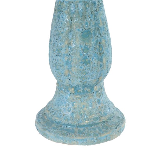 Sunnydaze Decor Avignon 18.8-in Ceramic Bird Bath - Blue Lava
