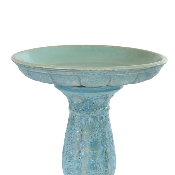Sunnydaze Decor Avignon 18.8-in Ceramic Bird Bath - Blue Lava