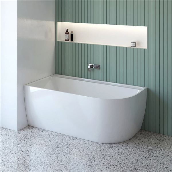 A&E Bath and Shower Silqua 29.5 x 59-in White Acrylic Left Rectangular Center Drain Bathtub