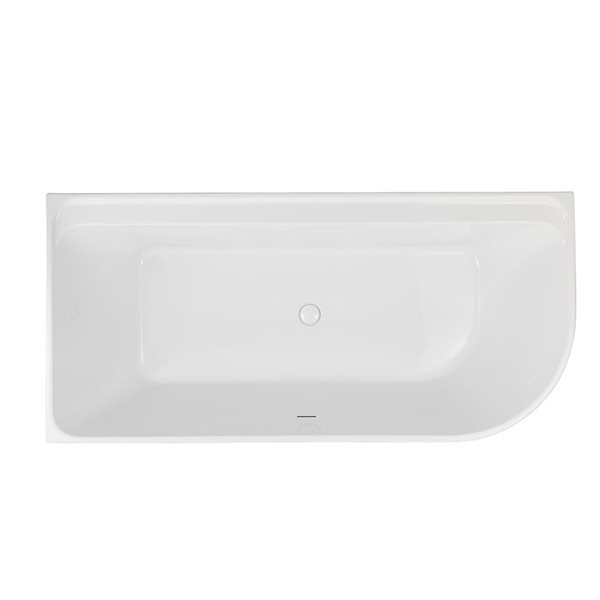 A&E Bath and Shower Silqua 29.5 x 59-in White Acrylic Left Rectangular Center Drain Bathtub