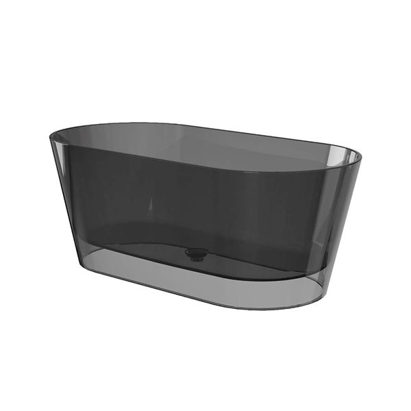 A&E Bath and Shower Amira 28.7 x 60-in Transparent Black Acrylic Oval Center Drain Bathtub