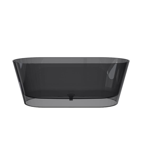 A&E Bath and Shower Amira 28.7 x 60-in Transparent Black Acrylic Oval Center Drain Bathtub