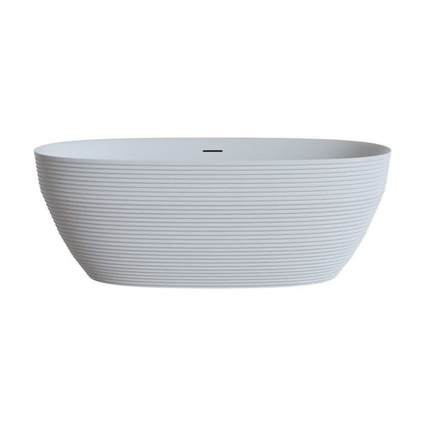 A&E Bath and Shower Beech 31.5 x 67-in White Acrylic Oval Center Drain Bathtub