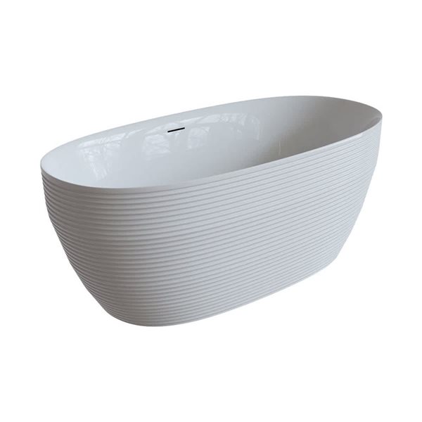 A&E Bath and Shower Beech 31.5 x 67-in White Acrylic Oval Center Drain Bathtub