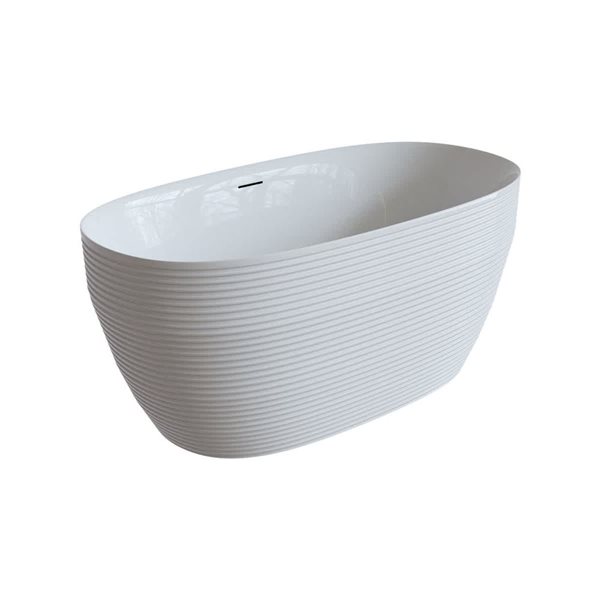 A&E Bath and Shower Beech 29.5 x 59-in Acrylic Oval Center Drain Bathtub