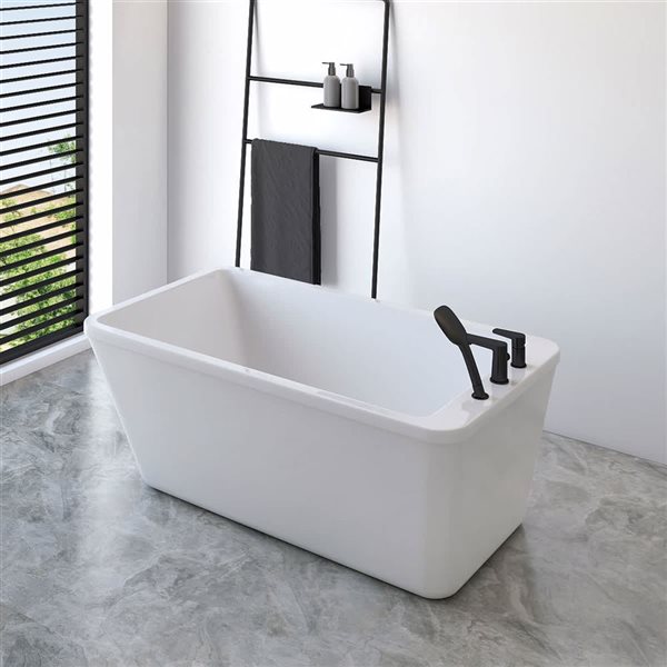 A&E Bath and Shower Aqualume 32 x 60-in White Acrylic Rectangular Right Drain Bathtub