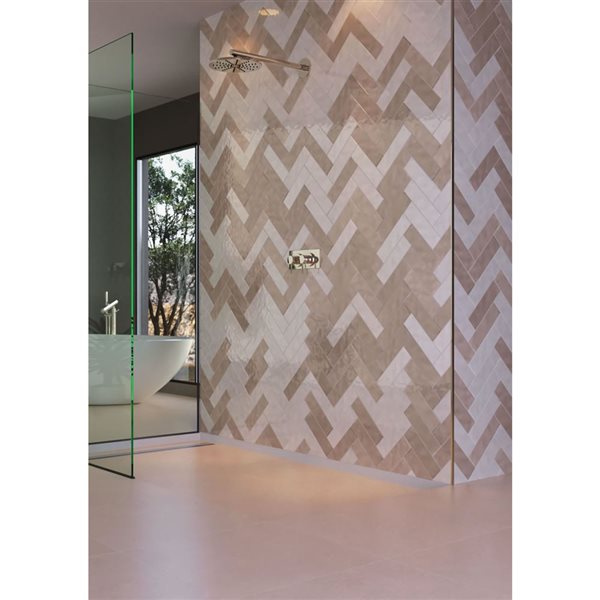 Eliane Prisma 3x10-in x 7-mm Ceramic Wall Tiles 5.6-ft² - Glossy Greige - 30-Pack