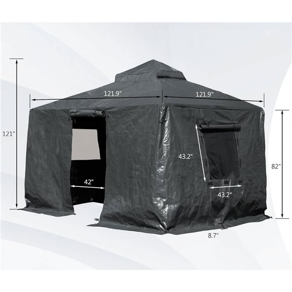 Mondawe 10 x 10-ft Gazebo Cover - Grey