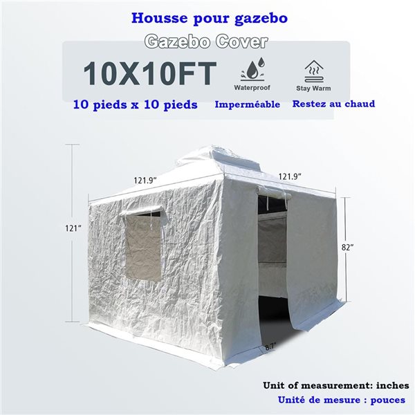 Mondawe 10 x 10-ft Gazebo Cover - White