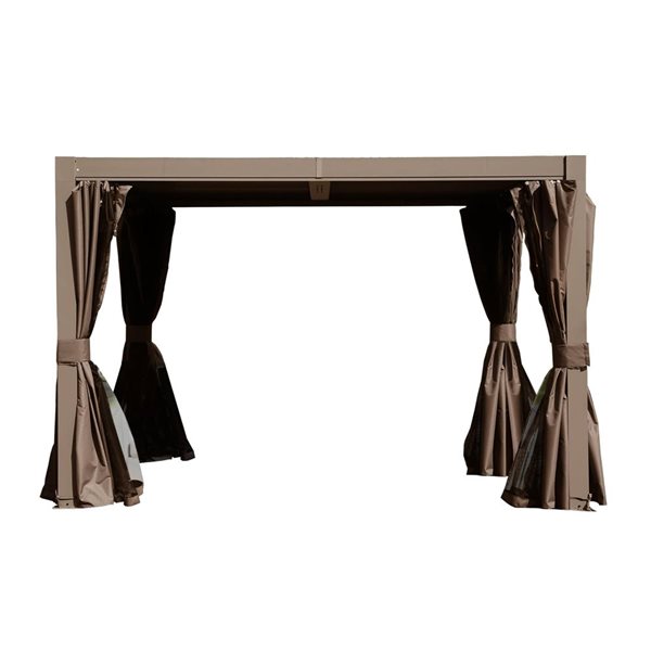 Mondawe 10 x 10-ft Pergola w/ Adjustable Louvers - Brown