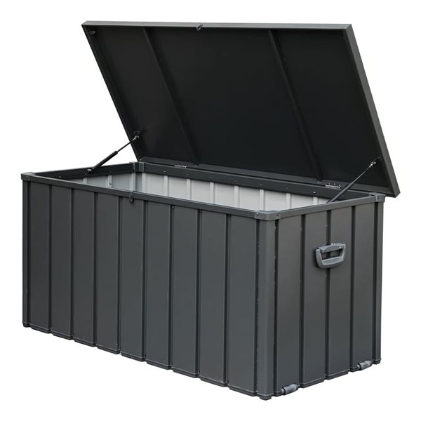 Mondawe Metal Outdoor Storage Box w/ Galvanized Steel - 454-L - Black