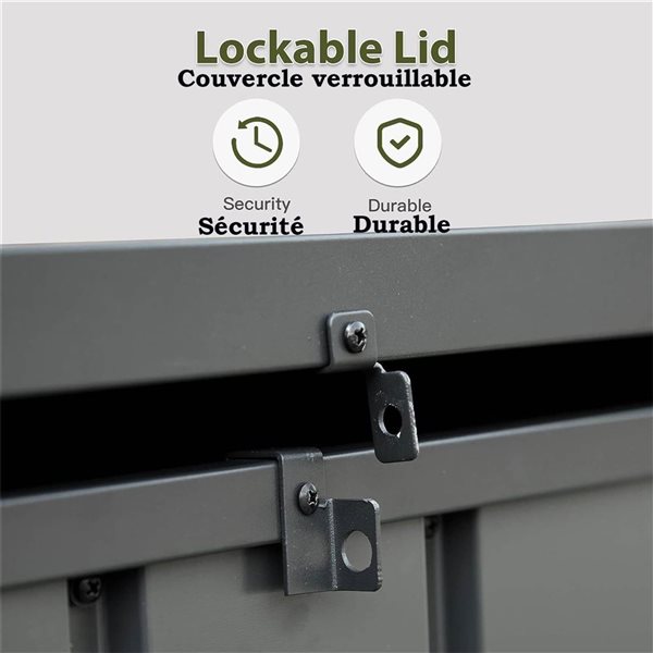 Mondawe Metal Outdoor Storage Box w/ Galvanized Steel - 454-L - Black