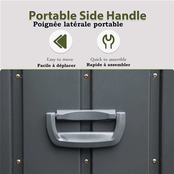 Mondawe Metal Outdoor Storage Box w/ Galvanized Steel - 454-L - Black