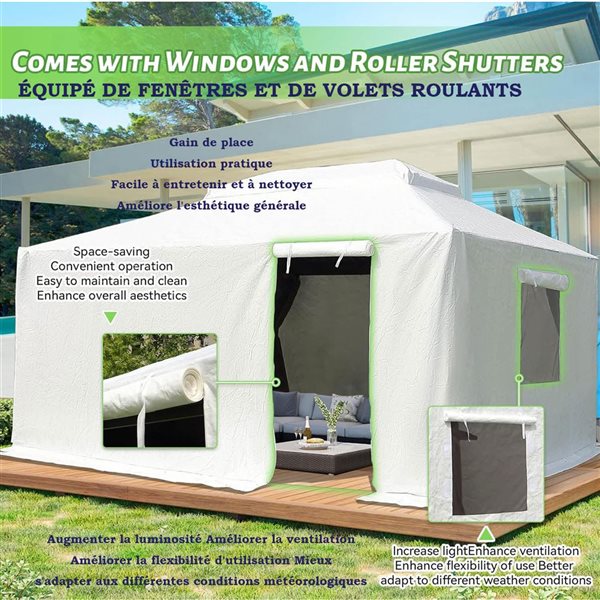 Mondawe 12 x 20-ft Gazebo Cover - White