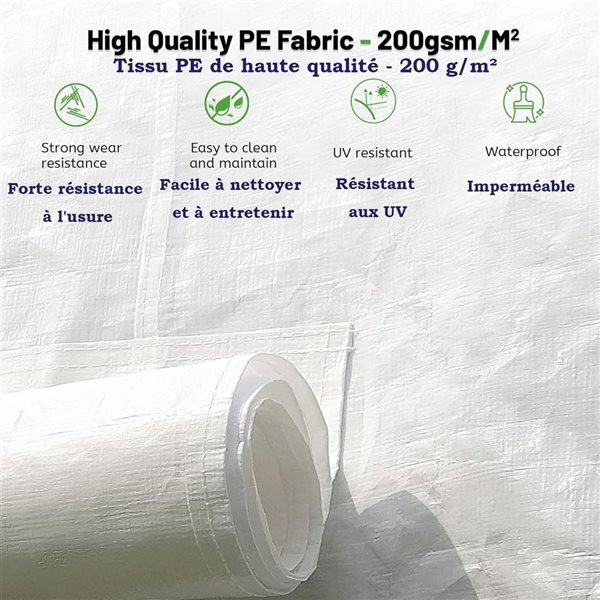 Mondawe 12 x 20-ft Gazebo Cover - White